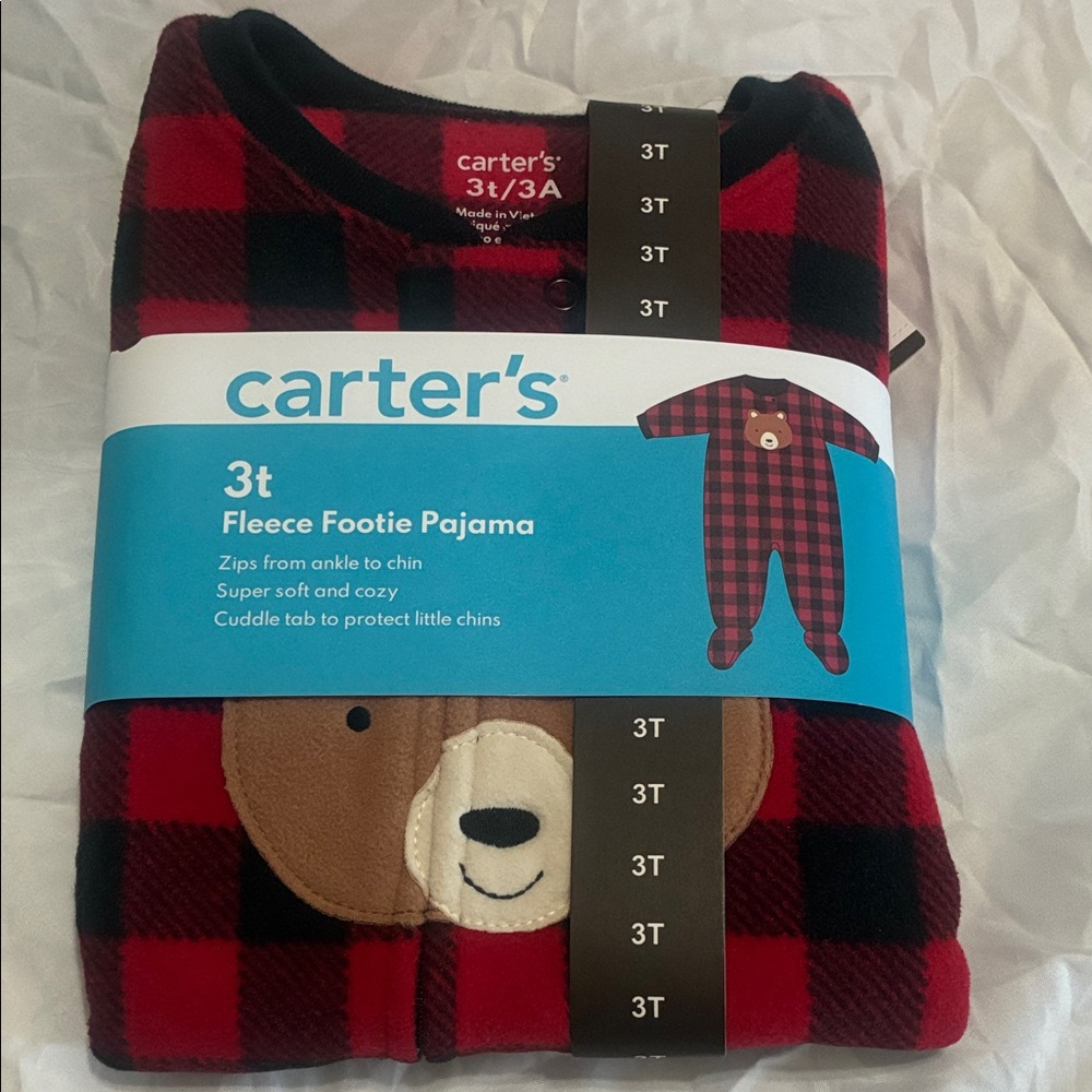 Carter's Black and Red Plaid Fleece Pajama